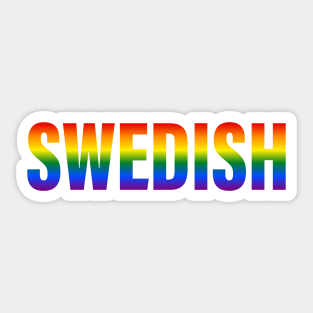 Rainbow Swedish LGBTQ Pride Sticker